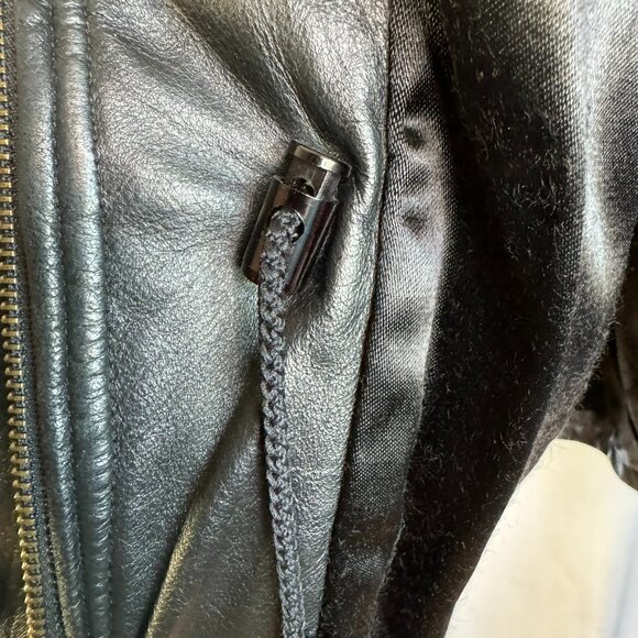 Vintage Dimitri Couture Black Leather Jacket – Men’s Medium, Moto Utility Style - Picture 10 of 11